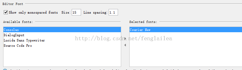 Phpstorm font and size